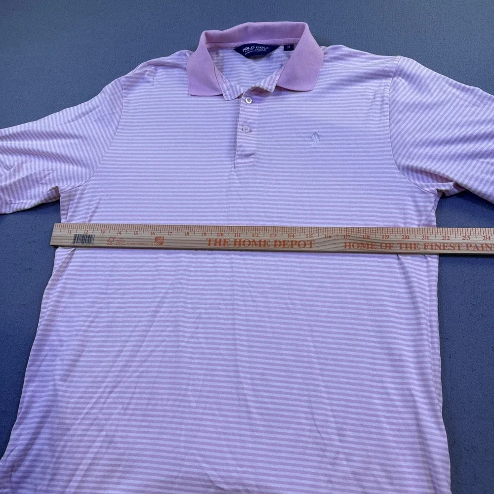 Polo Ralph Lauren Men's Pink White Stripe Cotton Polo Shirt Sz M